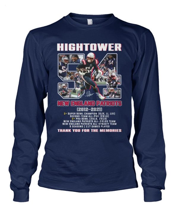 Hightower New England Patriots 2012 – 2021 Thank You For The Memories T-Shirt – Limited Edition