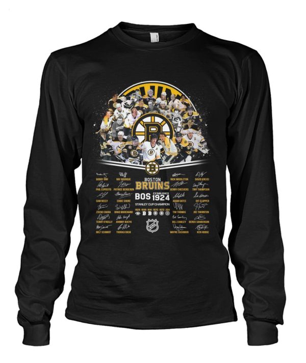 NHL Boston Bruins Established 1924 Stanley Cup Champion T-Shirt – Limited Edition