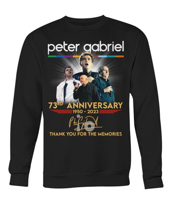 Peter Gabriel 73rd Anniversary 1950 – 2023 Thank You For The Memories T-Shirt – Limited Edition