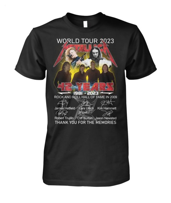 World Tour 2023 42 Years Of 1981 – 2023 Rock And Roll Hall Of Fame In 2009 Thank You For The Memories T-Shirt – Limited Edition