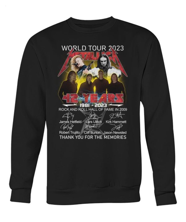 World Tour 2023 42 Years Of 1981 – 2023 Rock And Roll Hall Of Fame In 2009 Thank You For The Memories T-Shirt – Limited Edition