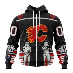 Personalized NHL Calgary Flames Special Star Wars Design May The 4th Be With You Hoodie