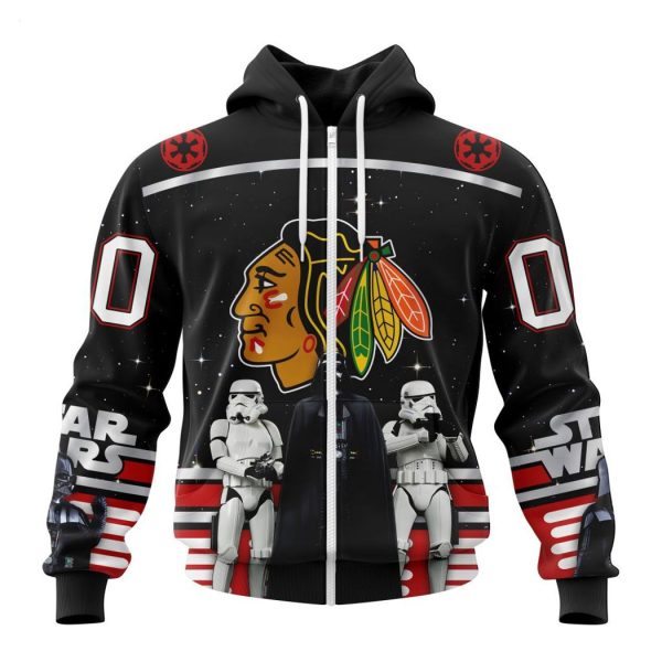 Personalized NHL Chicago Blackhawks Special Star Wars Design May The 4th Be With You Hoodie