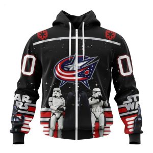 Personalized NHL Columbus Blue Jackets Special Star Wars Design May The 4th Be With You Hoodie