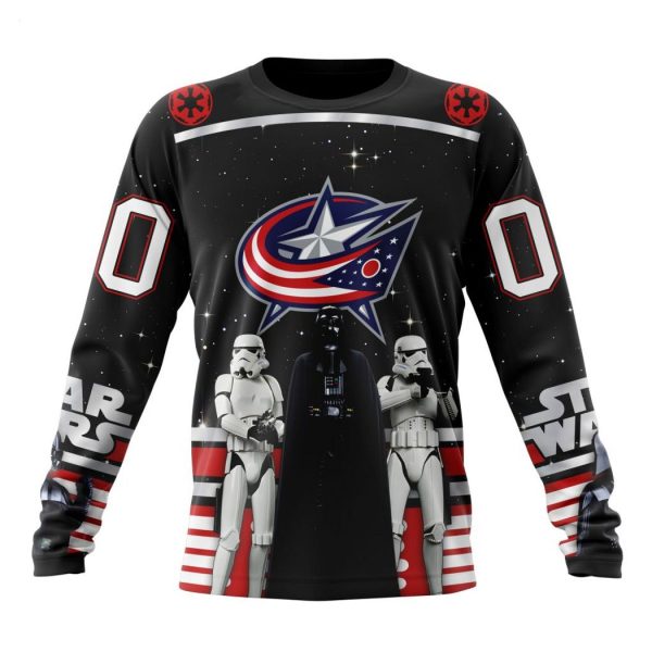 Personalized NHL Columbus Blue Jackets Special Star Wars Design May The 4th Be With You Hoodie