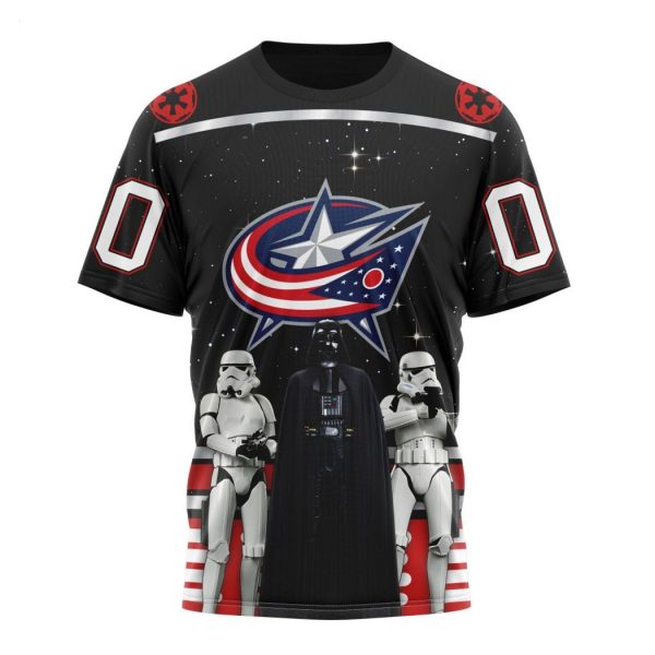 Personalized NHL Columbus Blue Jackets Special Star Wars Design May The 4th Be With You Hoodie