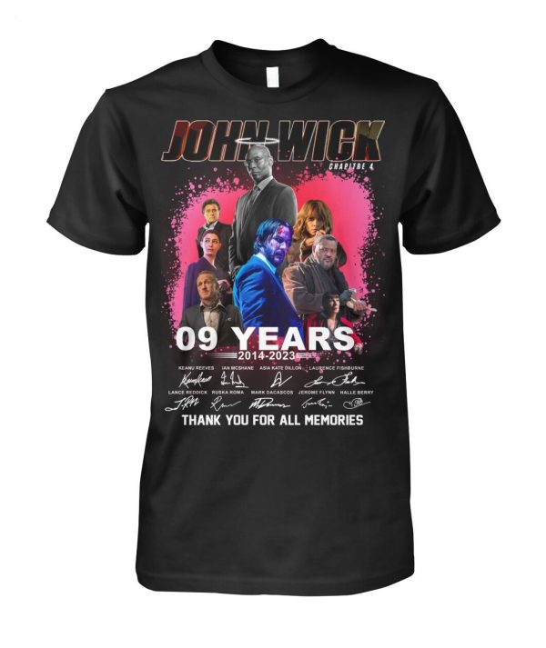 LIMITED EDITION John Wick Chapitre 4 09 Years 2014 – 2023 Thank You For The Memories T-Shirt