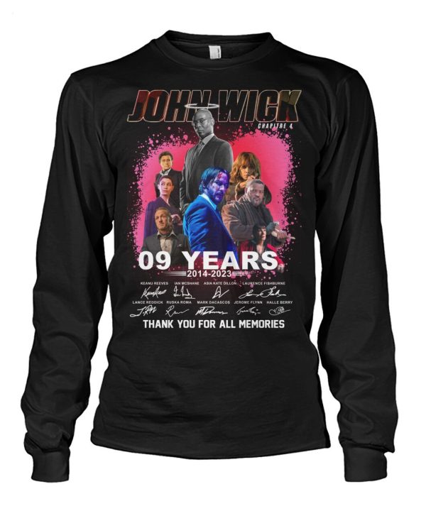 LIMITED EDITION John Wick Chapitre 4 09 Years 2014 – 2023 Thank You For The Memories T-Shirt