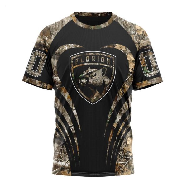 Custom NHL Florida Panthers Hunting Camouflage Design Hoodie