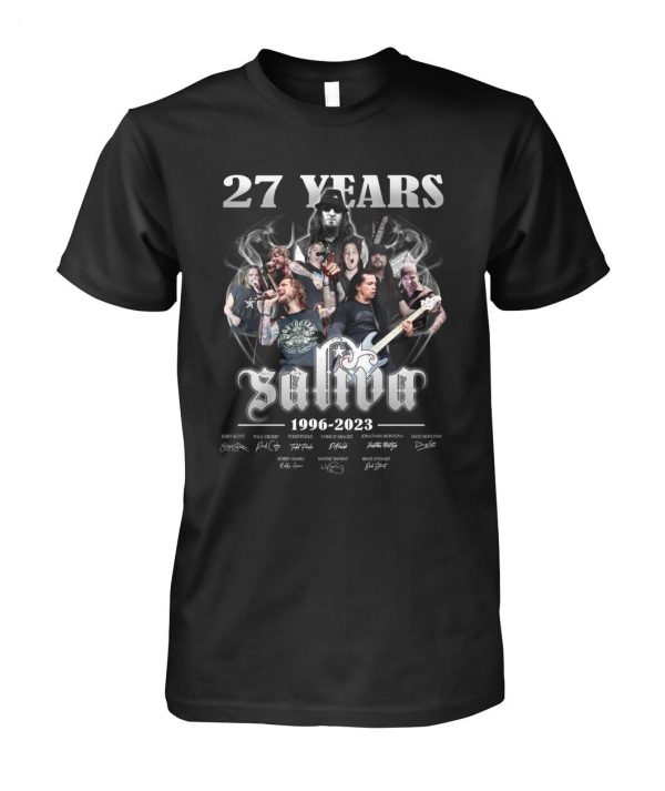 LIMITED EDITION 27 Years 1996 – 2023 Saliva Thank You For The Memories T-Shirt