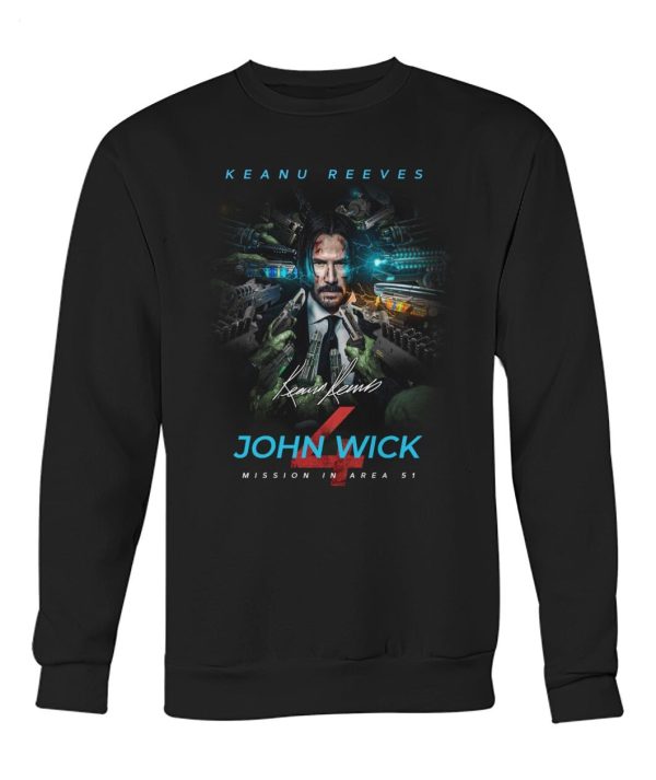 LIMITED EDITION Keanu Reeves John Wick Mission In Area 51 T-Shirt