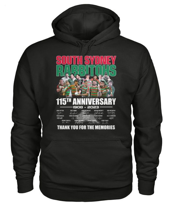 LIMITED EDITION South Sydney Rabbitohs 115th Anniversary 1908 – 2023 Thank You For The Memories T-Shirt