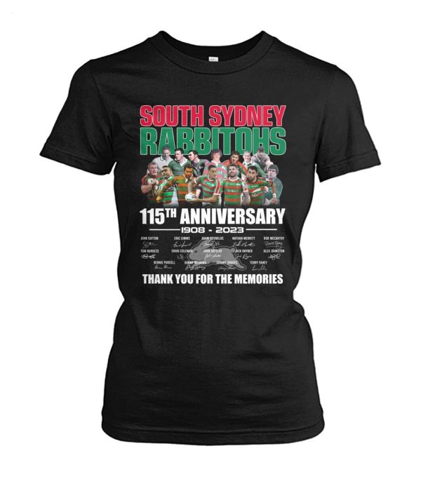 LIMITED EDITION South Sydney Rabbitohs 115th Anniversary 1908 – 2023 Thank You For The Memories T-Shirt