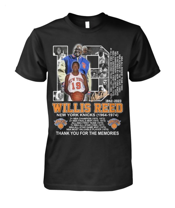 LIMITED EDITION Willis Reed 1942 – 2023 New York Knicks 1964 – 1974 Thank You For The Memories T-Shirt