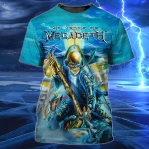 Megadeth Rock Band 40th Anniversary 1983-2023 Thank Memories 3D T-Shirt