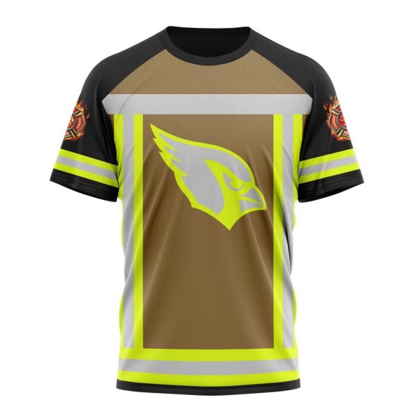 Personalized NFL Arizona Cardinals Special Firefighter Uniform Design T-Shirt