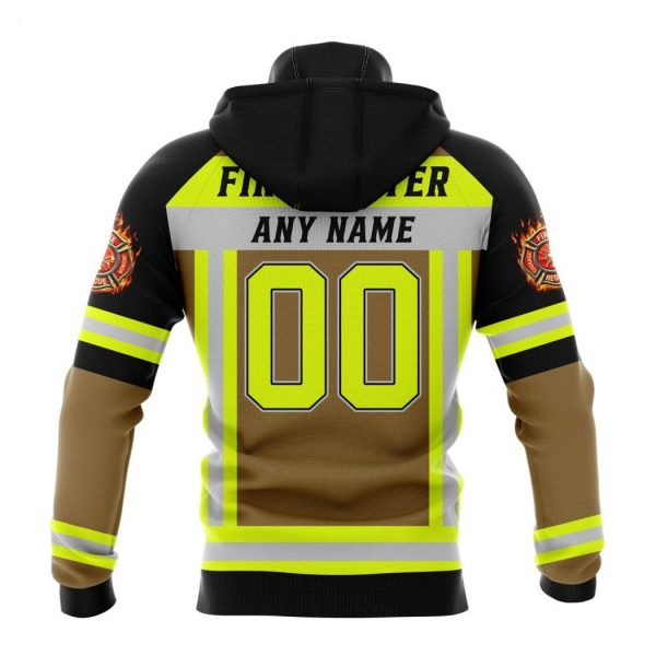 Personalized NFL Detroit Lions Special Firefighter Uniform Design T-Shirt