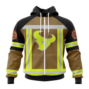 Personalized NFL Houston Texans Special Firefighter Uniform Design T-Shirt