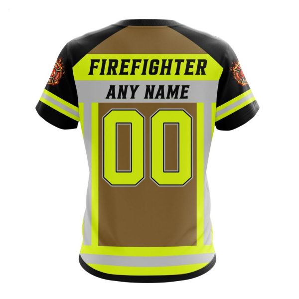 Personalized NFL New England Patriots Special Firefighter Uniform Design T-Shirt