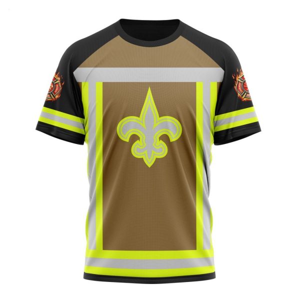 Personalized NFL New Orleans Saints Special Firefighter Uniform Design T-Shirt