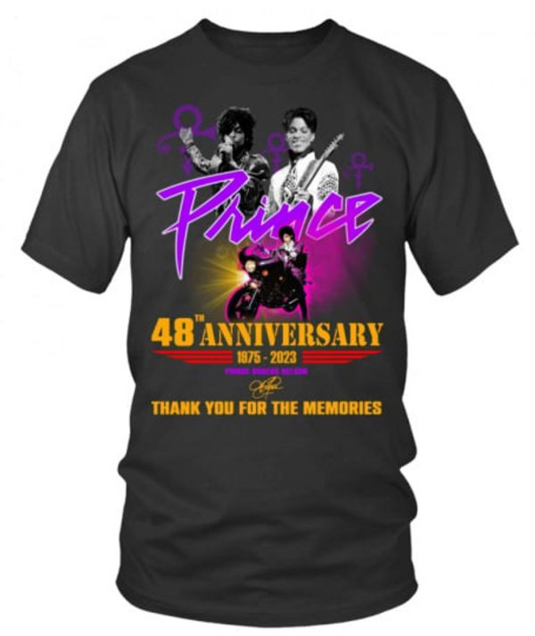 LIMITED EDITION Prince 48th Anniversary 1975 – 2023 Prince Rogers Nelson Thank You For The Memories T-Shirt