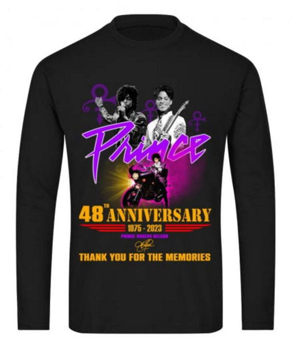 LIMITED EDITION Prince 48th Anniversary 1975 – 2023 Prince Rogers Nelson Thank You For The Memories T-Shirt