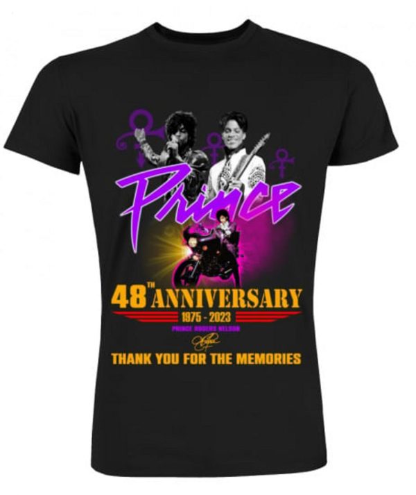 LIMITED EDITION Prince 48th Anniversary 1975 – 2023 Prince Rogers Nelson Thank You For The Memories T-Shirt