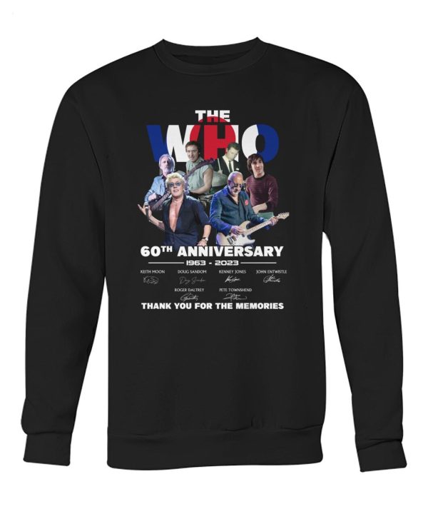 LIMITED EDITION The Who 60th Anniversary 1963 – 2023 Thank You For The Memories T-Shirt