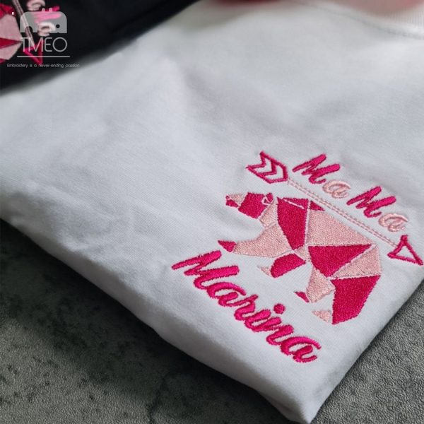 Custom Embroidered Polygon mama Bear T-Shirt With Mom Names Mother’s Day Gift