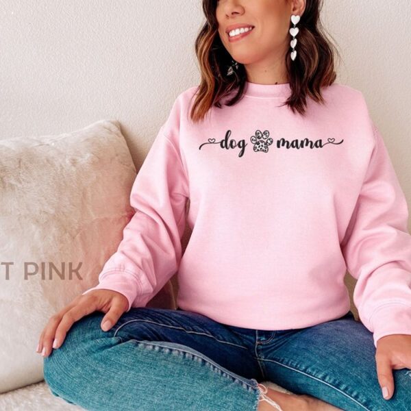 Dog Mama Embroidered Sweatshirt Gift For Fur Mom