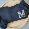 Embroidered Birth Flower Sweatshirt Gift for Her