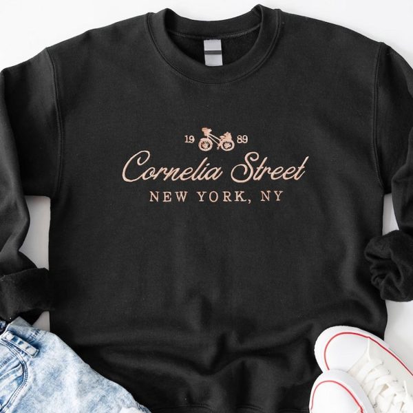 Embroidered Cornelia Street Sweatshirt, Crewneck Sweater Minimalist Unisex Trendy Shirt Gift for Her