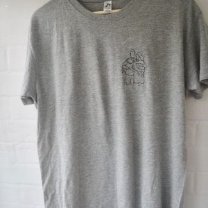 Family Line Drawing Embroidered Tshirt