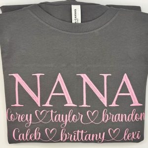 Personalized Embroidered Shirt for Nana Mother’s Day Gift