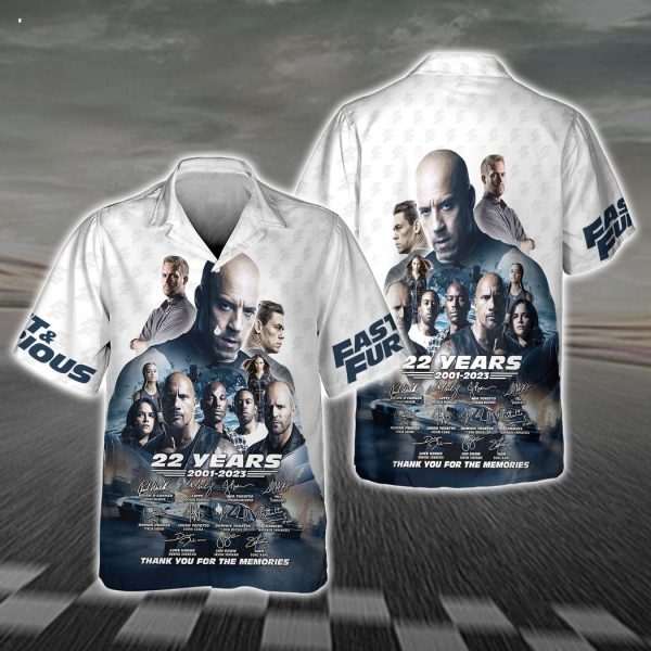 The Memories Fast & the Furious 22nd anniversary T Shirt Menwomen 3D all over Printed T-shirts Casual
