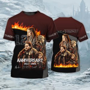 Game of Thrones 12th anniversary 3D All Over Print 3D Zipper Hoodie
