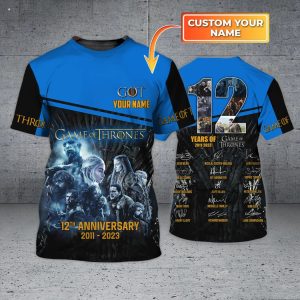 Game of Thrones 12th Anniversary Custom Name 3D Shirts