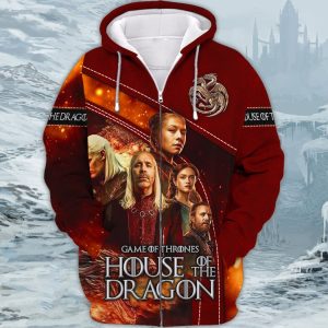 Game Of Thrones, House Of The Dragon 3D All Over Print 3D Zipper Hoodie