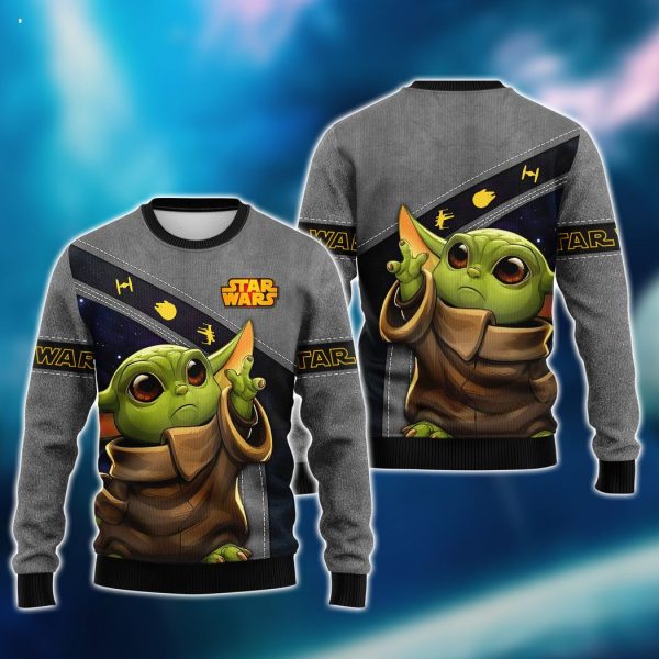 Star War Shirt Baby Yoda 3D Full Print Zipper Hoodie Tshirt - Torunstyle