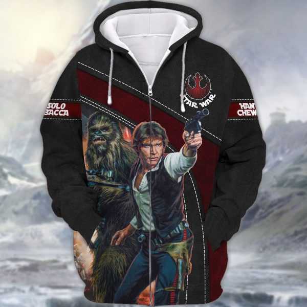 Star Wars Animated Han Solo and Chewbacca 3D Print Hoodie Fashion Women Pullover Hoodie T Shirt