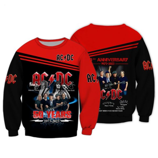 ACDC 50 Years 1973 – 2023 3D All Over Print 3D TShirt Hoodie