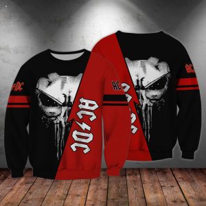 ACDC Rock Band Skull TShirt Zip Hoodie Gift For Fans