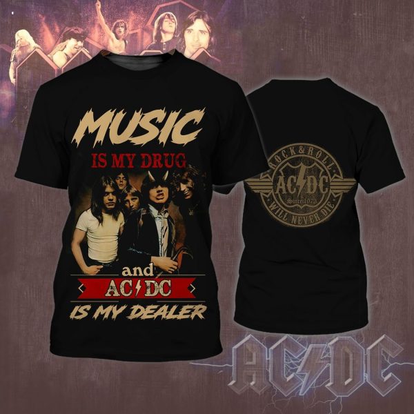 Music Is My Drug And AC DC Is My Dealer TShirt Zip Hoodie