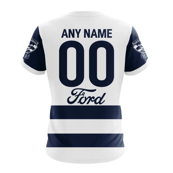 Personalized AFL Geelong Cats Home Kits 2023 T-Shirt