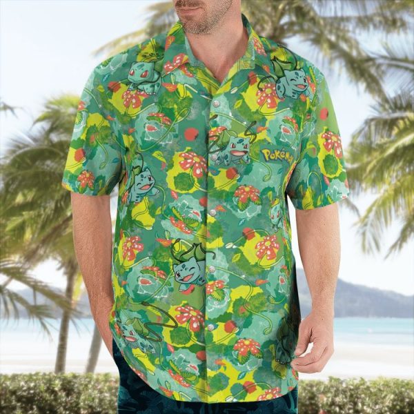 Bulbasaur Floral Hawaii Shirt