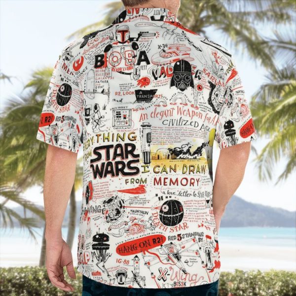 Star Wars Men's Millennium Falcon And R2-D2 Tropical Hawaiian Shirt New