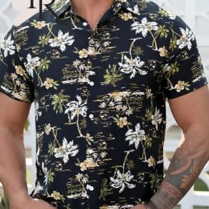 100% Cotton Beach Coconut Tree Hawaiian Shirt