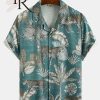 Floral Pattern Aloha Hawaiian Shirt for Men