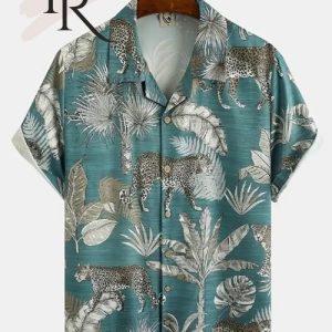Hawaii Shirts Leopard Tropical Leaf For Summer