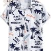 Men’s Aloha Black White Hawaiian Shirt